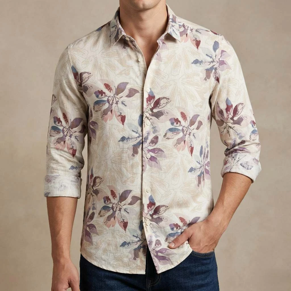 Premium Stylish China Floral Printed Men's Shirt