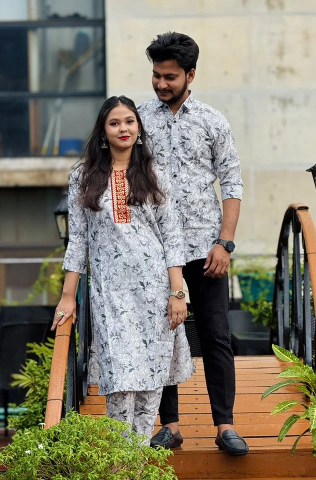 Matching Couple Dress & Shirt Set - His & Hers Couple Outfits